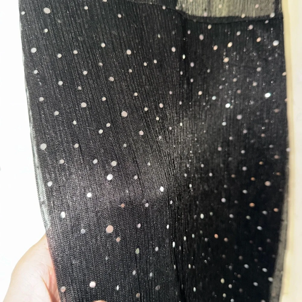 Sparkly Black Dress w/ mesh - shows belly, chest & arms. Beautiful. Worn once! - Picture 6 of 11